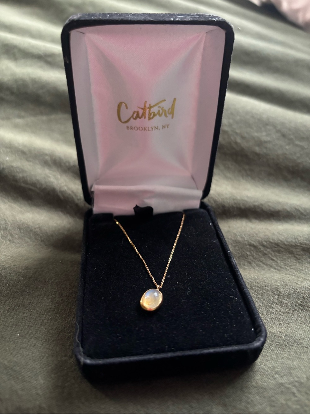 Catbird Moonstone Sorcerer’s Pendant Necklace in Gold